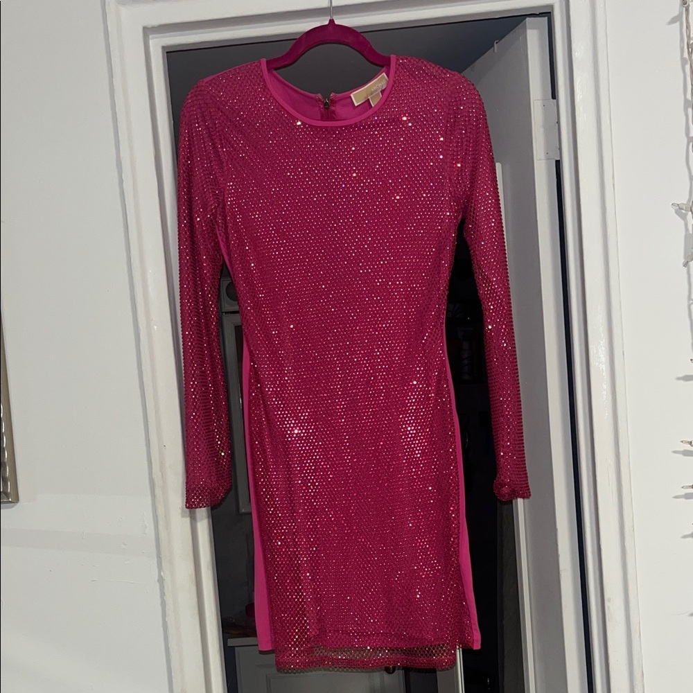 MICHAEL Michael Kors Pink Sequin Midi Dress